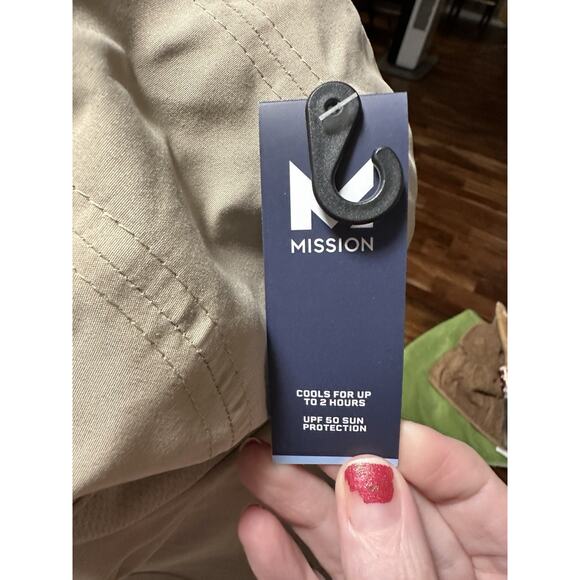 Mission Cooling Sun Defender Hat, Upf50 Khaki Oatmeal Unisex Wide-Brim Hat Nape - Picture 3 of 9